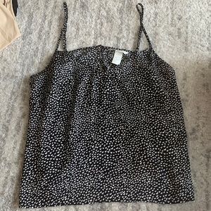 Tank blouse black and white dots